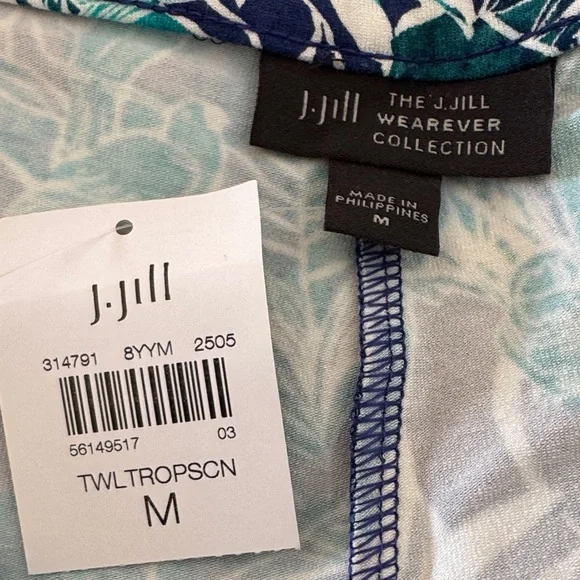 J.Jill Wearever Tropical Print Wide-leg Knit Crop Pants - Medium NWT - Picture 5 of 9